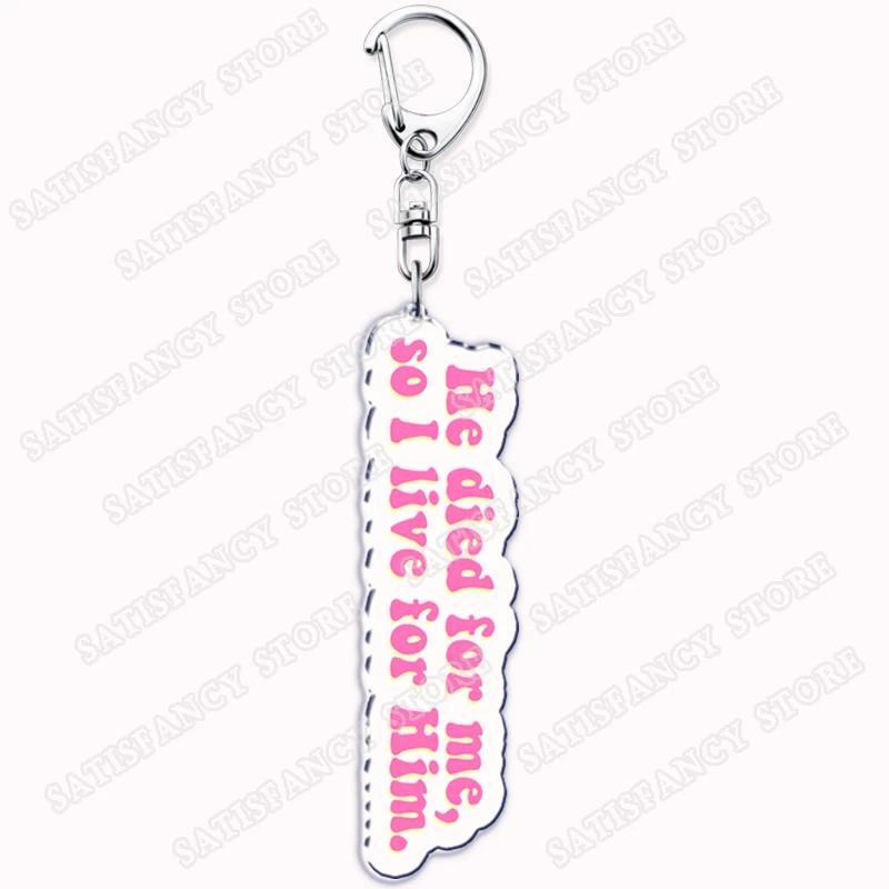 Christian Style Pink Jesus Keychain, Women's Bag, Bible Symbol, Church, Hope And Blessings, Móc Khóa In Theo Yêu Cầu, Chất Liệu Mica Trong Suốt In 2 Mặt , Dày 4mm 3 Christian Style Pink Jesus Keychain, Women's Bag, Bible Symbol, Church, Hope And Blessings, Móc Khóa In Theo Yêu Cầu, Chất Liệu Mica Trong Suốt In 2 Mặt , Dày 4mm - Ảnh 3