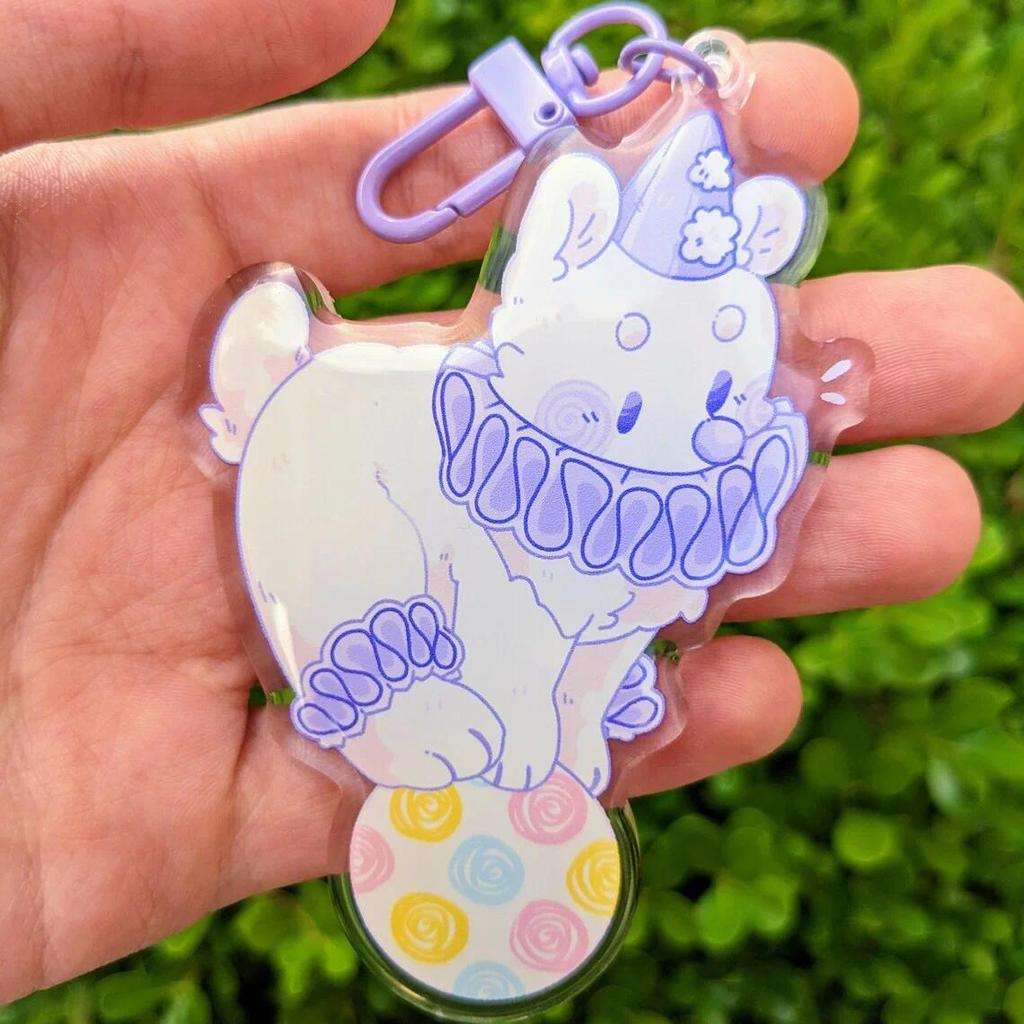 Clown Bear Keychain For Children Cartoon Animal Shaped Keychain Soft Plush Toy For Kids Móc Khóa In Theo Yêu Cầu, Chất Liệu Mica Trong Suốt In 2 Mặt , Dày 4mm 2 Clown Bear Keychain For Children Cartoon Animal Shaped Keychain Soft Plush Toy For Kids Móc Khóa In Theo Yêu Cầu, Chất Liệu Mica Trong Suốt In 2 Mặt , Dày 4mm - Ảnh 2