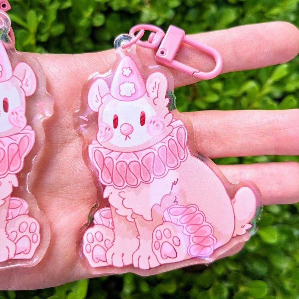 Clown Bear Keychain For Children Cartoon Animal Shaped Keychain Soft Plush Toy For Kids Móc Khóa In Theo Yêu Cầu, Chất Liệu Mica Trong Suốt In 2 Mặt , Dày 4mm 1 Clown Bear Keychain For Children Cartoon Animal Shaped Keychain Soft Plush Toy For Kids Móc Khóa In Theo Yêu Cầu, Chất Liệu Mica Trong Suốt In 2 Mặt , Dày 4mm