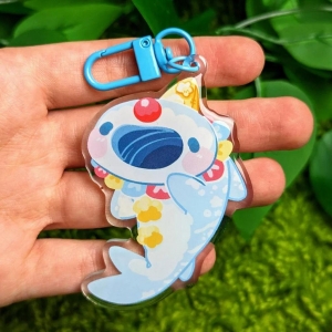 Clown Shark Keychain For Adults And Kids - Unique Sea Creature Keyring - Marine Life Themed Móc Khóa In Theo Yêu Cầu, Chất Liệu Mica Trong Suốt In 2 Mặt , Dày 4mm
