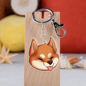 Creative Cute Japanese Shiba Inu Dog Lic Double-sided Ncurrent Pet Dog Keychain Pendant Móc Khóa In Theo Yêu Cầu, Chất Liệu Mica Trong Suốt In 2 Mặt , Dày 4mm