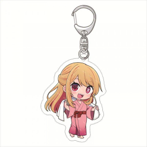 Cute Anime Oshi No Ko Hoshino Akuamarin Acrylic Figure Keychain Creative Badge Key Ring Móc Khóa In Theo Yêu Cầu, Chất Liệu Mica Trong Suốt In 2 Mặt , Dày 4mm