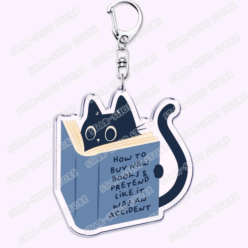 Cute Bookish Book Lover Cat Keychains For Women Accessories Bag Reading Reader Literature Móc Khóa In Theo Yêu Cầu, Chất Liệu Mica Trong Suốt In 2 Mặt , Dày 4mm 2 Cute Bookish Book Lover Cat Keychains For Women Accessories Bag Reading Reader Literature Móc Khóa In Theo Yêu Cầu, Chất Liệu Mica Trong Suốt In 2 Mặt , Dày 4mm - Ảnh 2