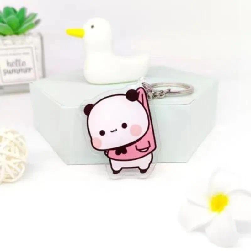 Cute Cartoon Bubu Dudu Panda Bear Pendant Keychain Car Key Acrylic Backpack Rearview Mirror Móc Khóa In Theo Yêu Cầu, Chất Liệu Mica Trong Suốt In 2 Mặt , Dày 4mm 2 Cute Cartoon Bubu Dudu Panda Bear Pendant Keychain Car Key Acrylic Backpack Rearview Mirror Móc Khóa In Theo Yêu Cầu, Chất Liệu Mica Trong Suốt In 2 Mặt , Dày 4mm - Ảnh 2