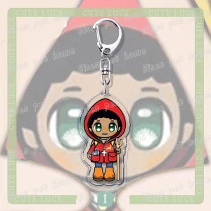 Cute Cartoon Girl Jesus With Luce Anime Keychains For Accessories Bag Fashion Keyrings Mascot Móc Khóa In Theo Yêu Cầu, Chất Liệu Mica Trong Suốt In 2 Mặt , Dày 4mm