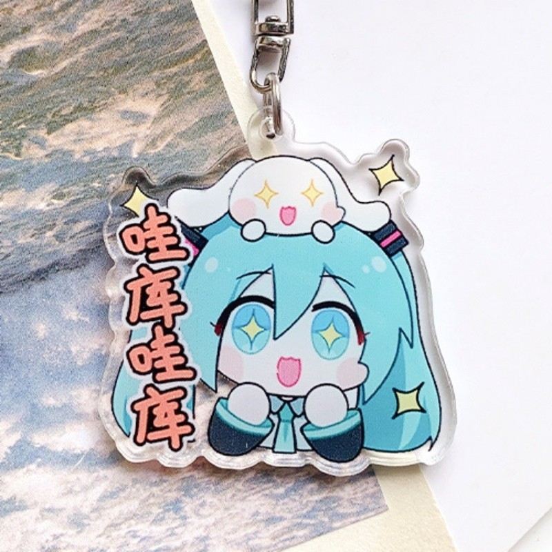 Cute Hatsune Miku Acrylic Keychain Material As A Gift Móc Khóa In Theo Yêu Cầu, Chất Liệu Mica Trong Suốt In 2 Mặt , Dày 4mm 2 Cute Hatsune Miku Acrylic Keychain Material As A Gift Móc Khóa In Theo Yêu Cầu, Chất Liệu Mica Trong Suốt In 2 Mặt , Dày 4mm - Ảnh 2