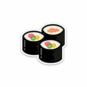 Cute Sushi Keychain Móc Khóa In Theo Yêu Cầu, Chất Liệu Mica Trong Suốt In 2 Mặt , Dày 4mm