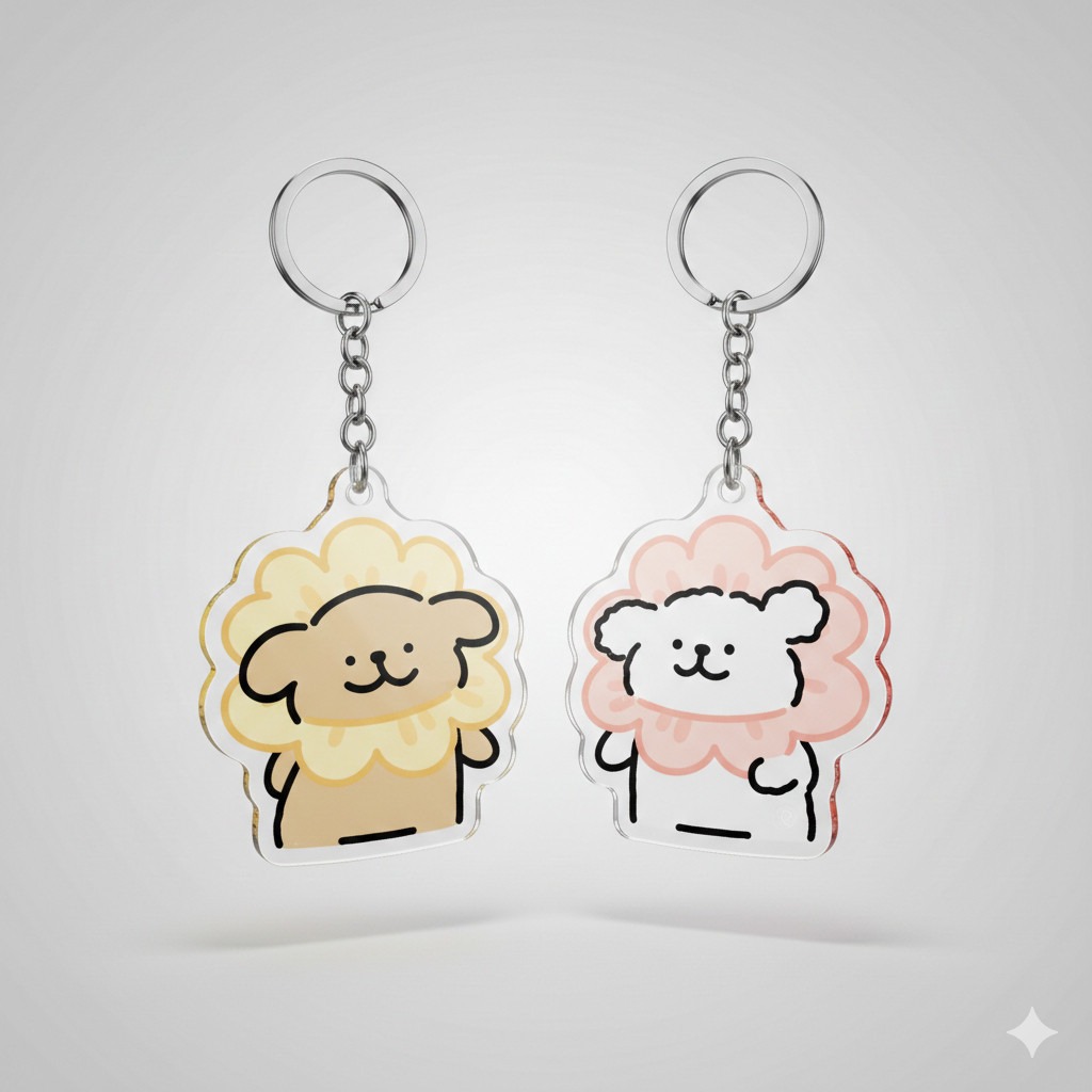 Cuteee White Puppy And Yellow Puppy Couple Keychain Móc Khóa In Theo Yêu Cầu, Chất Liệu Mica Trong Suốt In 2 Mặt , Dày 4mm 3 Cuteee White Puppy And Yellow Puppy Couple Keychain Móc Khóa In Theo Yêu Cầu, Chất Liệu Mica Trong Suốt In 2 Mặt , Dày 4mm - Ảnh 3