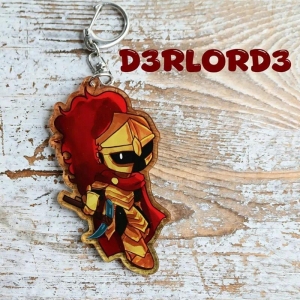 D3rlord3 Acrylic Keychain Youtube Arg Inspired Gold Armor Character Pendant Cute Cartoon Bag Móc Khóa In Theo Yêu Cầu, Chất Liệu Mica Trong Suốt In 2 Mặt , Dày 4mm