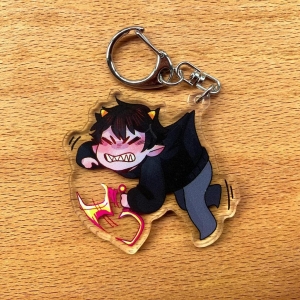 Davekat Angry Karkat Homestuck Acrylic Handmade Charm Keychain Móc Khóa In Theo Yêu Cầu, Chất Liệu Mica Trong Suốt In 2 Mặt , Dày 4mm