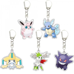 For Pokemon Cleffa Squirtle Jirachi Shaymin Gengar Acrylic Selfmade Original Cute Cartoon Móc Khóa In Theo Yêu Cầu, Chất Liệu Mica Trong Suốt In 2 Mặt , Dày 4mm