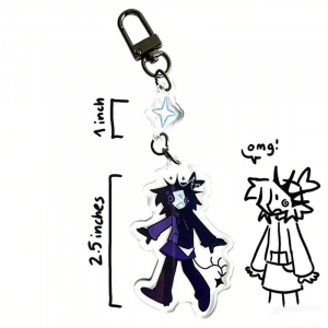 Forsaken Keychain - Void Pizza Burger Acrylic Charms - Fan Art Pendant - Cute Cartoon Móc Khóa In Theo Yêu Cầu, Chất Liệu Mica Trong Suốt In 2 Mặt , Dày 4mm