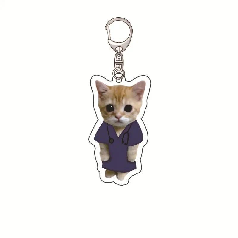 Funny Doctor Nurse Cat Keychain Mouse Patient Scared Expression Hanging Face Keychain 2d Móc Khóa In Theo Yêu Cầu, Chất Liệu Mica Trong Suốt In 2 Mặt , Dày 4mm 11 Funny Doctor Nurse Cat Keychain Mouse Patient Scared Expression Hanging Face Keychain 2d Móc Khóa In Theo Yêu Cầu, Chất Liệu Mica Trong Suốt In 2 Mặt , Dày 4mm - Ảnh 11
