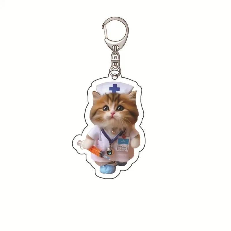 Funny Doctor Nurse Cat Keychain Mouse Patient Scared Expression Hanging Face Keychain 2d Móc Khóa In Theo Yêu Cầu, Chất Liệu Mica Trong Suốt In 2 Mặt , Dày 4mm 9 Funny Doctor Nurse Cat Keychain Mouse Patient Scared Expression Hanging Face Keychain 2d Móc Khóa In Theo Yêu Cầu, Chất Liệu Mica Trong Suốt In 2 Mặt , Dày 4mm - Ảnh 9