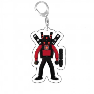 Funny Skibidi Toilet Keychain Skibidi Doptoilet Tv Man Model Toy Keychain Micafor Bag Móc Khóa In Theo Yêu Cầu, Chất Liệu Mica Trong Suốt In 2 Mặt , Dày 4mm