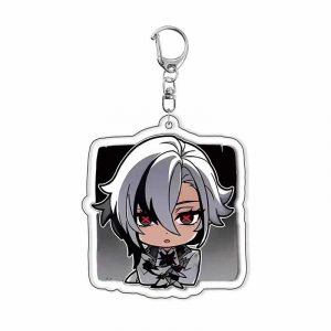 Game Yuan Shen Arlecchino Anime Cartoon Figure Lic Hanging Face Keychain Keychain S Cosplay Móc Khóa In Theo Yêu Cầu, Chất Liệu Mica Trong Suốt In 2 Mặt , Dày 4mm