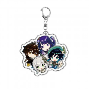 Game Yuan Shen Cartoon Cute Acrylic Keychain Decoration Backpack Fun Texture Jewelry Móc Khóa In Theo Yêu Cầu, Chất Liệu Mica Trong Suốt In 2 Mặt , Dày 4mm