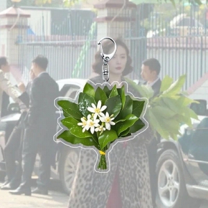 Grapefruit Leaves To Dispel Bad Luck Lucky Keychain Creative Funny Acrylic Hanging Face Móc Khóa In Theo Yêu Cầu, Chất Liệu Mica Trong Suốt In 2 Mặt , Dày 4mm