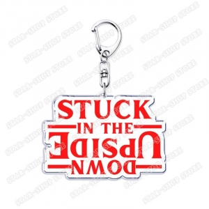 Hot Tv Show Elements Keychain Accessories Bag Stuck In The Upside Down Will Byers Eleven Mike Móc Khóa In Theo Yêu Cầu, Chất Liệu Mica Trong Suốt In 2 Mặt , Dày 4mm