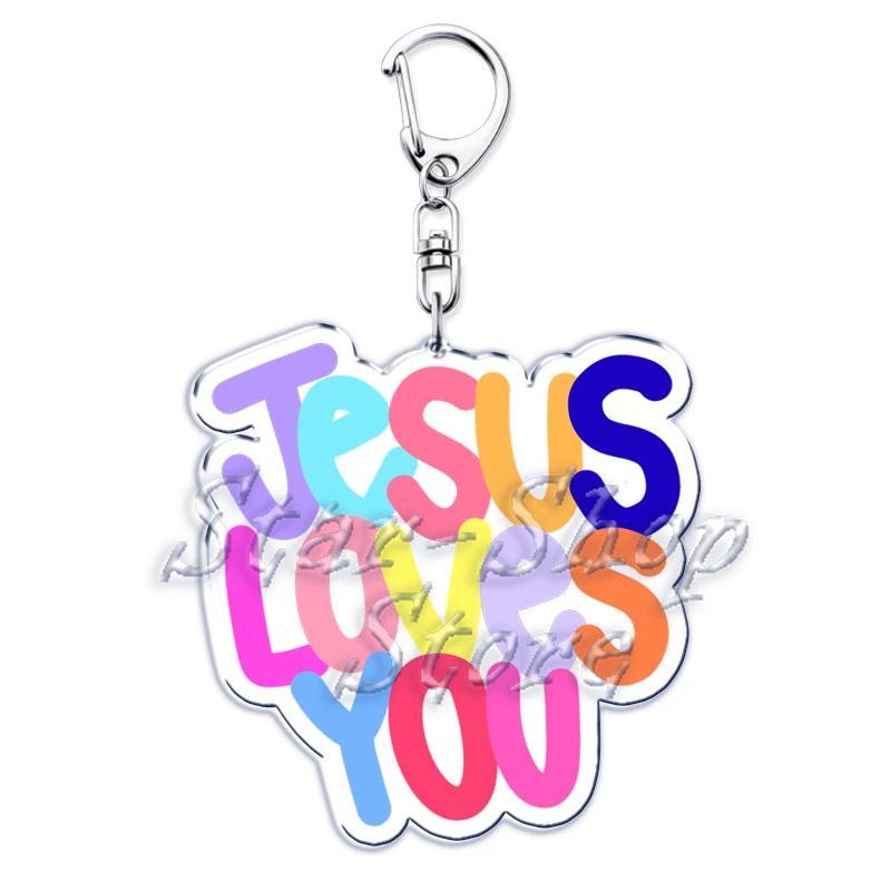 Jesus Loves You Letter Keychains Christian God Bible Quote Keyring Pendant Key Chain Jewelry Móc Khóa In Theo Yêu Cầu, Chất Liệu Mica Trong Suốt In 2 Mặt , Dày 4mm 2 Jesus Loves You Letter Keychains Christian God Bible Quote Keyring Pendant Key Chain Jewelry Móc Khóa In Theo Yêu Cầu, Chất Liệu Mica Trong Suốt In 2 Mặt , Dày 4mm - Ảnh 2
