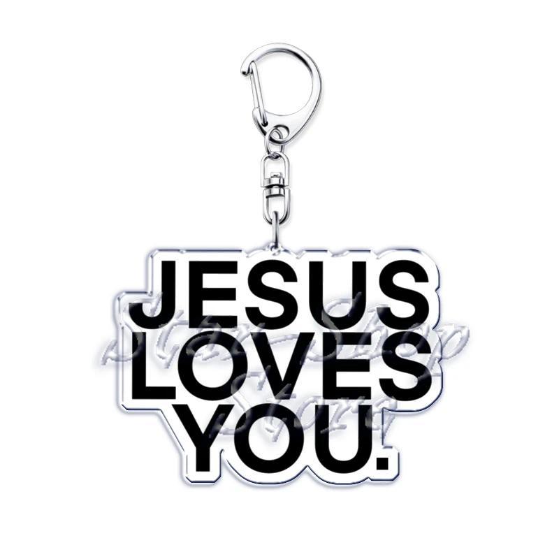 Jesus Loves You Letter Keychains Christian God Bible Quote Keyring Pendant Key Chain Jewelry Móc Khóa In Theo Yêu Cầu, Chất Liệu Mica Trong Suốt In 2 Mặt , Dày 4mm 11 Jesus Loves You Letter Keychains Christian God Bible Quote Keyring Pendant Key Chain Jewelry Móc Khóa In Theo Yêu Cầu, Chất Liệu Mica Trong Suốt In 2 Mặt , Dày 4mm - Ảnh 11