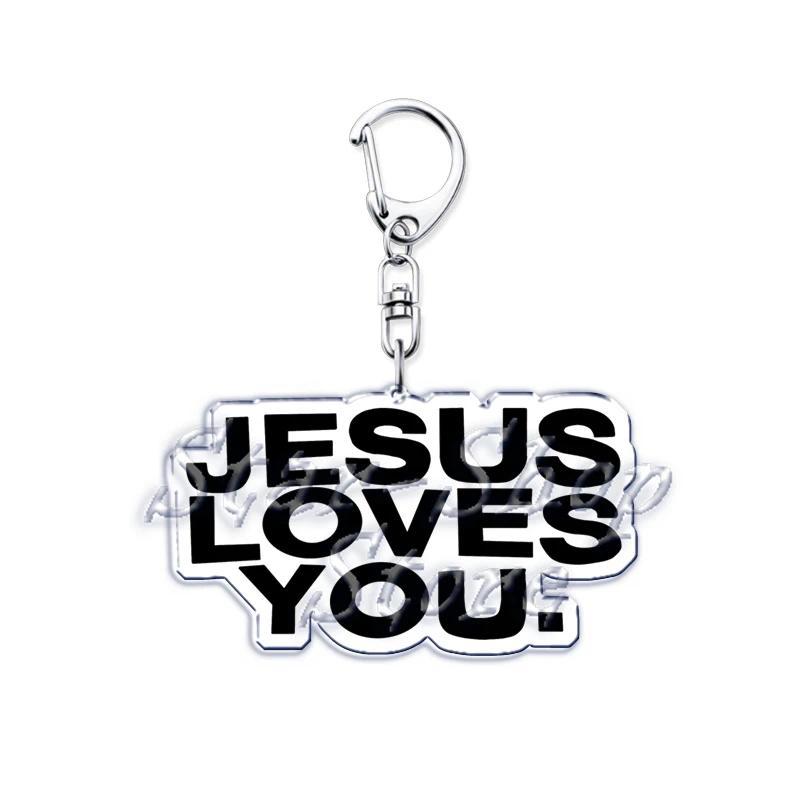 Jesus Loves You Letter Keychains Christian God Bible Quote Keyring Pendant Key Chain Jewelry Móc Khóa In Theo Yêu Cầu, Chất Liệu Mica Trong Suốt In 2 Mặt , Dày 4mm 3 Jesus Loves You Letter Keychains Christian God Bible Quote Keyring Pendant Key Chain Jewelry Móc Khóa In Theo Yêu Cầu, Chất Liệu Mica Trong Suốt In 2 Mặt , Dày 4mm - Ảnh 3
