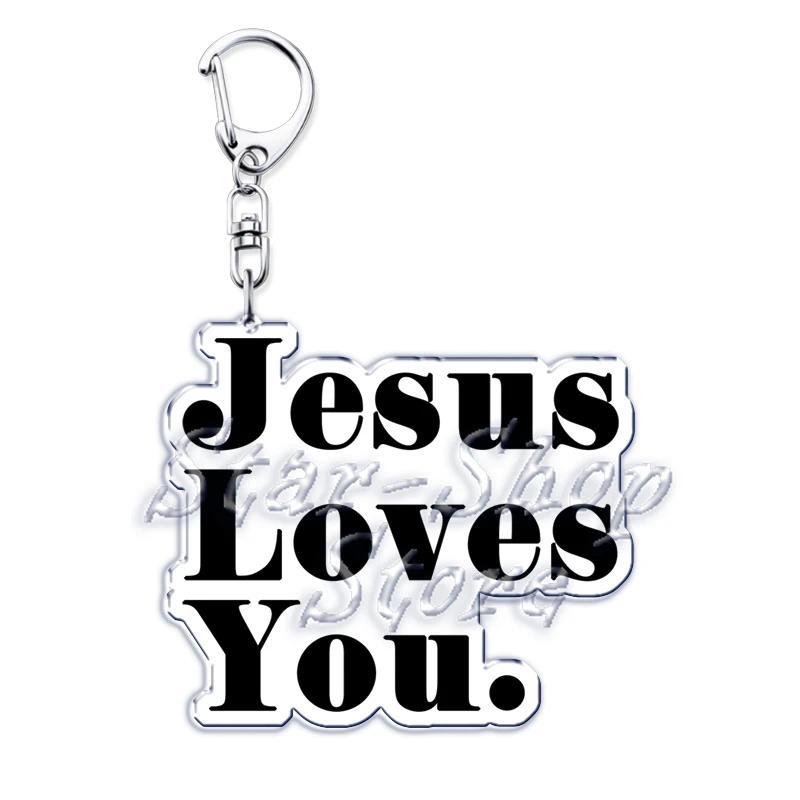 Jesus Loves You Letter Keychains Christian God Bible Quote Keyring Pendant Key Chain Jewelry Móc Khóa In Theo Yêu Cầu, Chất Liệu Mica Trong Suốt In 2 Mặt , Dày 4mm 4 Jesus Loves You Letter Keychains Christian God Bible Quote Keyring Pendant Key Chain Jewelry Móc Khóa In Theo Yêu Cầu, Chất Liệu Mica Trong Suốt In 2 Mặt , Dày 4mm - Ảnh 4