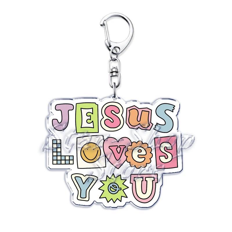 Jesus Loves You Letter Keychains Christian God Bible Quote Keyring Pendant Key Chain Jewelry Móc Khóa In Theo Yêu Cầu, Chất Liệu Mica Trong Suốt In 2 Mặt , Dày 4mm 9 Jesus Loves You Letter Keychains Christian God Bible Quote Keyring Pendant Key Chain Jewelry Móc Khóa In Theo Yêu Cầu, Chất Liệu Mica Trong Suốt In 2 Mặt , Dày 4mm - Ảnh 9