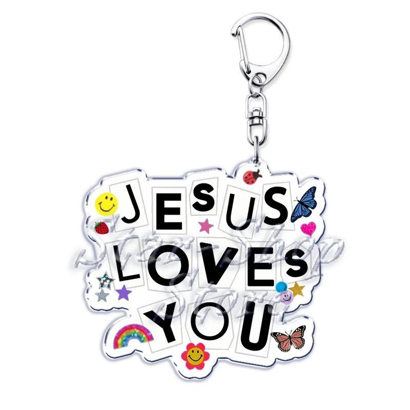 Jesus Loves You Letter Keychains Christian God Bible Quote Keyring Pendant Key Chain Jewelry Móc Khóa In Theo Yêu Cầu, Chất Liệu Mica Trong Suốt In 2 Mặt , Dày 4mm 1 Jesus Loves You Letter Keychains Christian God Bible Quote Keyring Pendant Key Chain Jewelry Móc Khóa In Theo Yêu Cầu, Chất Liệu Mica Trong Suốt In 2 Mặt , Dày 4mm