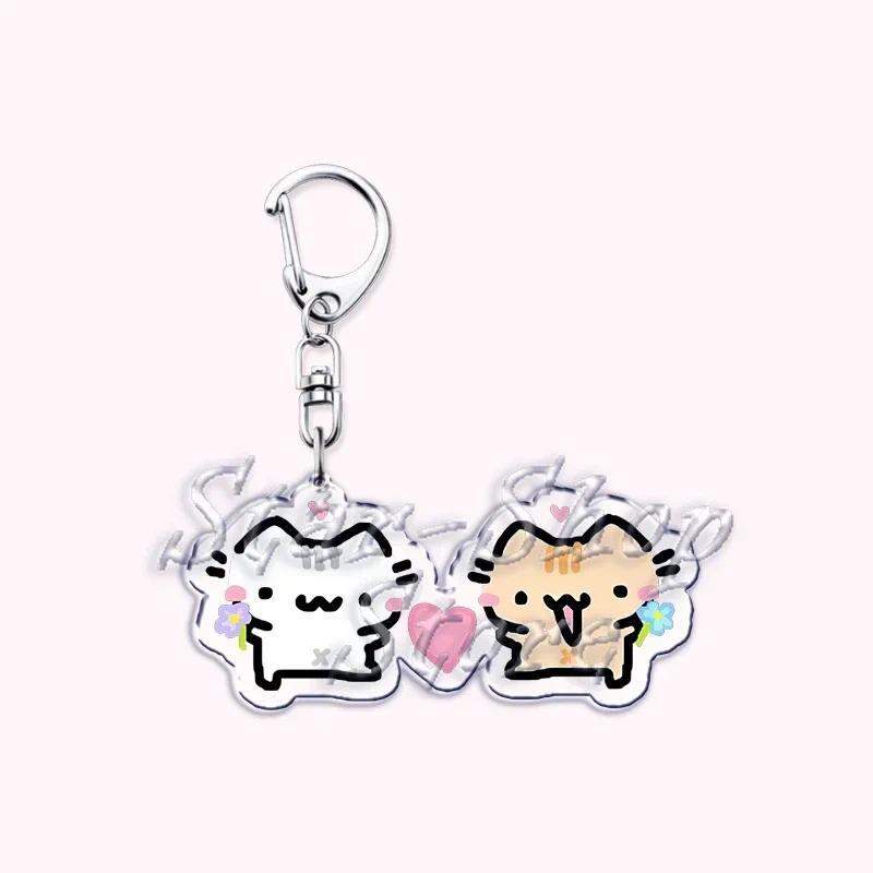 Kawaii Little Cat Keychain Holding Flowers, Strawberry Kitten, Bag Hanging, Móc Khóa In Theo Yêu Cầu, Chất Liệu Mica Trong Suốt In 2 Mặt , Dày 4mm 3 Kawaii Little Cat Keychain Holding Flowers, Strawberry Kitten, Bag Hanging, Móc Khóa In Theo Yêu Cầu, Chất Liệu Mica Trong Suốt In 2 Mặt , Dày 4mm - Ảnh 3