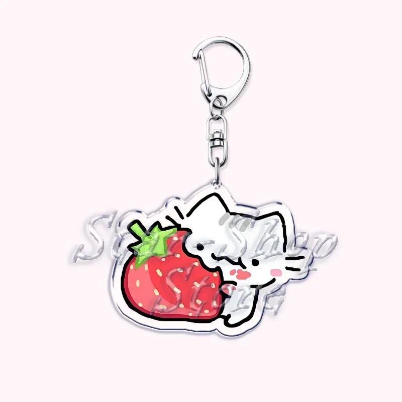 Kawaii Little Cat Keychain Holding Flowers, Strawberry Kitten, Bag Hanging, Móc Khóa In Theo Yêu Cầu, Chất Liệu Mica Trong Suốt In 2 Mặt , Dày 4mm 7 Kawaii Little Cat Keychain Holding Flowers, Strawberry Kitten, Bag Hanging, Móc Khóa In Theo Yêu Cầu, Chất Liệu Mica Trong Suốt In 2 Mặt , Dày 4mm - Ảnh 7