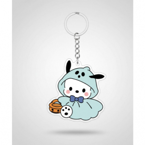 Keychain " Cute Costume Pochocco" Móc Khóa In Theo Yêu Cầu, Chất Liệu Mica Trong Suốt In 2 Mặt , Dày 4mm