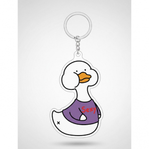 Keychain " Sexy Meme Duck " Móc Khóa In Theo Yêu Cầu, Chất Liệu Mica Trong Suốt In 2 Mặt , Dày 4mm