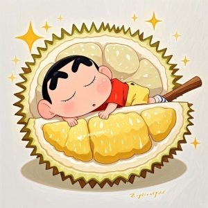 Keychain " Shin Chang Durian, Fruit Version,..." Móc Khóa In Theo Yêu Cầu, Chất Liệu Mica Trong Suốt In 2 Mặt , Dày 4mm
