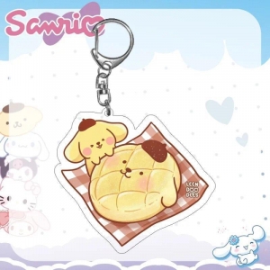 Kuromi Melody Hello Kitty Acrylic Fun Keychain Jewelry Friends Gift Bag Charms Keyring Móc Khóa In Theo Yêu Cầu, Chất Liệu Mica Trong Suốt In 2 Mặt , Dày 4mm