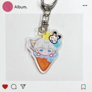 Love And Deepspace Rafayel Zayne Xavier Caleb Sylus Ice Cream Mica Anime Peripheral Creative Móc Khóa In Theo Yêu Cầu, Chất Liệu Mica Trong Suốt In 2 Mặt , Dày 4mm