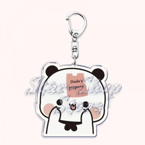 Lovely Bubu Dudu Property Keychains Couple Bear Panda Pendant Mica Keychain Móc Khóa In Theo Yêu Cầu, Chất Liệu Mica Trong Suốt In 2 Mặt , Dày 4mm