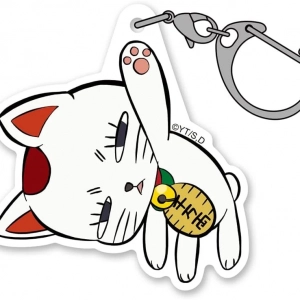 Móc Khóa Costa Tv Anime "dandadan" Turbo Baa (maneki Neato) Acrylic Tsumamare Móc Khóa In Theo Yêu Cầu, Chất Liệu Mica Trong Suốt In 2 Mặt , Dày 4mm, Free Ship 30 Cái, Miễn Phí Thiết Kế, Có Test Mẫu