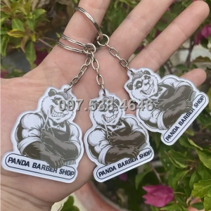 Móc Khóa Logo Treo Theo Yêu Cầu tại Tây Ninh, Giá Xưởng, Cắt Laser, Mica Trong Suốt Dày 4mm , kích thước 4.5x5.5 cm , Giá Tận Gốc, Free Ship Từ 30 Cái