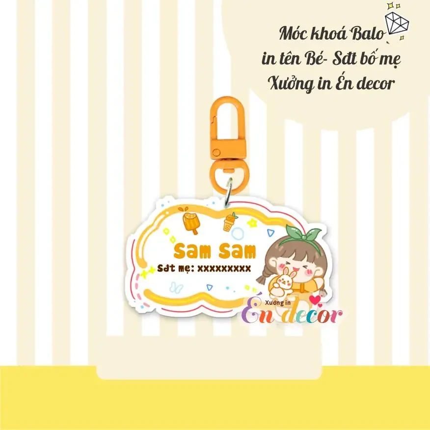 Móc Khóa Treo Balo In Tên Bé Và Số Bố Mẹ Theo Yêu Cầu Cực Dễ Thương Cho Bé Móc Khóa In Theo Yêu Cầu, Chất Liệu Mica Trong Suốt In 2 Mặt , Dày 4mm, Free Ship 30 Cái, Miễn Phí Thiết Kế, Có Test Mẫu 2 Móc Khóa Treo Balo In Tên Bé Và Số Bố Mẹ Theo Yêu Cầu Cực Dễ Thương Cho Bé Móc Khóa In Theo Yêu Cầu, Chất Liệu Mica Trong Suốt In 2 Mặt , Dày 4mm, Free Ship 30 Cái, Miễn Phí Thiết Kế, Có Test Mẫu - Ảnh 2