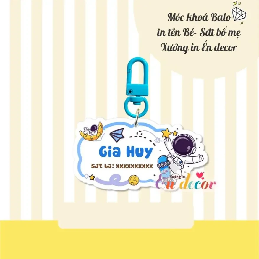 Móc Khóa Treo Balo In Tên Bé Và Số Bố Mẹ Theo Yêu Cầu Cực Dễ Thương Cho Bé Móc Khóa In Theo Yêu Cầu, Chất Liệu Mica Trong Suốt In 2 Mặt , Dày 4mm, Free Ship 30 Cái, Miễn Phí Thiết Kế, Có Test Mẫu 5 Móc Khóa Treo Balo In Tên Bé Và Số Bố Mẹ Theo Yêu Cầu Cực Dễ Thương Cho Bé Móc Khóa In Theo Yêu Cầu, Chất Liệu Mica Trong Suốt In 2 Mặt , Dày 4mm, Free Ship 30 Cái, Miễn Phí Thiết Kế, Có Test Mẫu - Ảnh 5