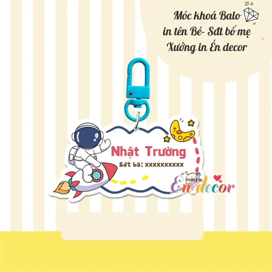 Móc Khóa Treo Balo In Tên Bé Và Số Bố Mẹ Theo Yêu Cầu Cực Dễ Thương Cho Bé Móc Khóa In Theo Yêu Cầu, Chất Liệu Mica Trong Suốt In 2 Mặt , Dày 4mm, Free Ship 30 Cái, Miễn Phí Thiết Kế, Có Test Mẫu 6 Móc Khóa Treo Balo In Tên Bé Và Số Bố Mẹ Theo Yêu Cầu Cực Dễ Thương Cho Bé Móc Khóa In Theo Yêu Cầu, Chất Liệu Mica Trong Suốt In 2 Mặt , Dày 4mm, Free Ship 30 Cái, Miễn Phí Thiết Kế, Có Test Mẫu - Ảnh 6