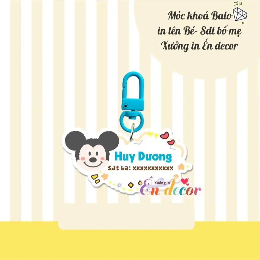 Móc Khóa Treo Balo In Tên Bé Và Số Bố Mẹ Theo Yêu Cầu Cực Dễ Thương Cho Bé Móc Khóa In Theo Yêu Cầu, Chất Liệu Mica Trong Suốt In 2 Mặt , Dày 4mm, Free Ship 30 Cái, Miễn Phí Thiết Kế, Có Test Mẫu 7 Móc Khóa Treo Balo In Tên Bé Và Số Bố Mẹ Theo Yêu Cầu Cực Dễ Thương Cho Bé Móc Khóa In Theo Yêu Cầu, Chất Liệu Mica Trong Suốt In 2 Mặt , Dày 4mm, Free Ship 30 Cái, Miễn Phí Thiết Kế, Có Test Mẫu - Ảnh 7