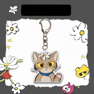 New Quan Zhilong Cartoon Animal Kitten Mica Keychain For Bag Car Backpack Hanging Face Fan S Móc Khóa In Theo Yêu Cầu, Chất Liệu Mica Trong Suốt In 2 Mặt , Dày 4mm
