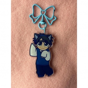 No Home (집이어) Bow Keychain - Cute Korean Anime Style No Home Bow Keyring For Lanyards Wallets Móc Khóa In Theo Yêu Cầu, Chất Liệu Mica Trong Suốt In 2 Mặt , Dày 4mm