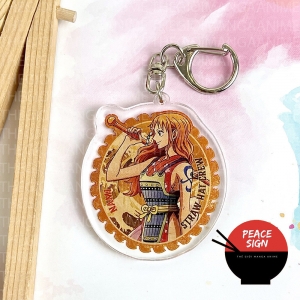 One Piece Pirate Island Ver Oval Keychain Printed With Anime Chibi Mica In Cute Acrylic Zoro Móc Khóa In Theo Yêu Cầu, Chất Liệu Mica Trong Suốt In 2 Mặt , Dày 4mm