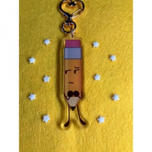 Pencil Double-sided Acrylic Keychain - Bfdi - Object Show Cute Cartoon Game Character Pendant Móc Khóa In Theo Yêu Cầu, Chất Liệu Mica Trong Suốt In 2 Mặt , Dày 4mm