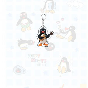 Penguin Pingu 6cm Acrylic Stand Keychain Kawaii Anime Figure Key Penguin Bag Fashion Mica Móc Khóa In Theo Yêu Cầu, Chất Liệu Mica Trong Suốt In 2 Mặt , Dày 4mm