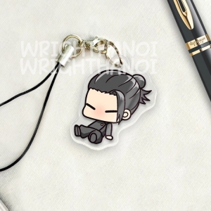 Phone Hanger, Phone Strap, Mica Keychain Jujutsu Kaisen Gojo Satoru Anime Chibi Mk_dh Móc Khóa In Theo Yêu Cầu, Chất Liệu Mica Trong Suốt In 2 Mặt , Dày 4mm