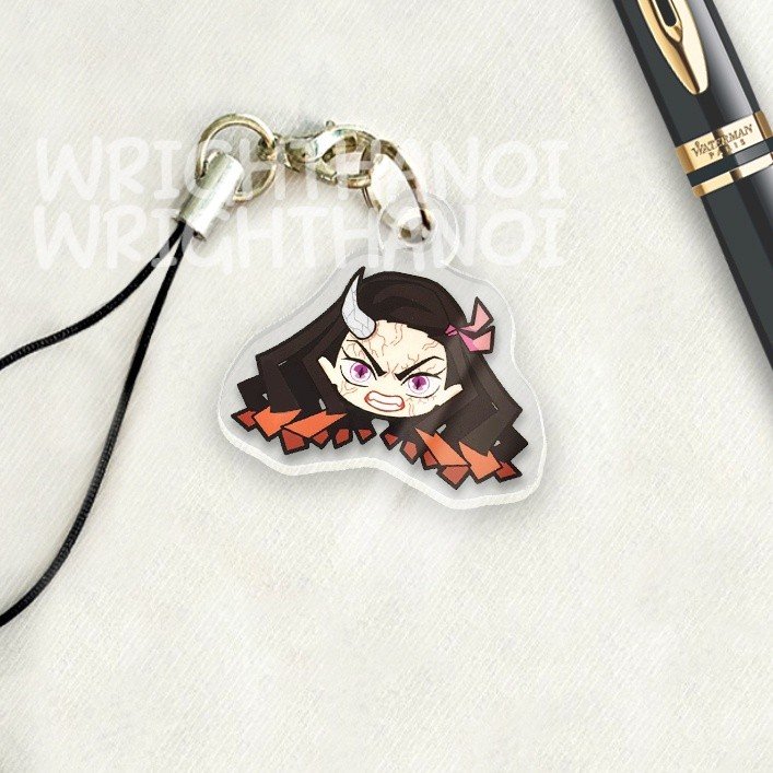 Phone Hanger, Phone Strap, Mica Keychain Kimetsu No Yaiba Nezuko Cute Chibi Anime Backpack Móc Khóa In Theo Yêu Cầu, Chất Liệu Mica Trong Suốt In 2 Mặt , Dày 4mm 2 Phone Hanger, Phone Strap, Mica Keychain Kimetsu No Yaiba Nezuko Cute Chibi Anime Backpack Móc Khóa In Theo Yêu Cầu, Chất Liệu Mica Trong Suốt In 2 Mặt , Dày 4mm - Ảnh 2